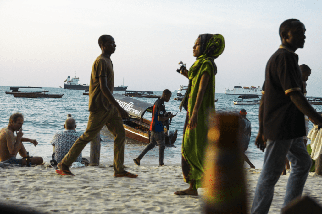 Západ slnka v Stone town, Zanzibar.