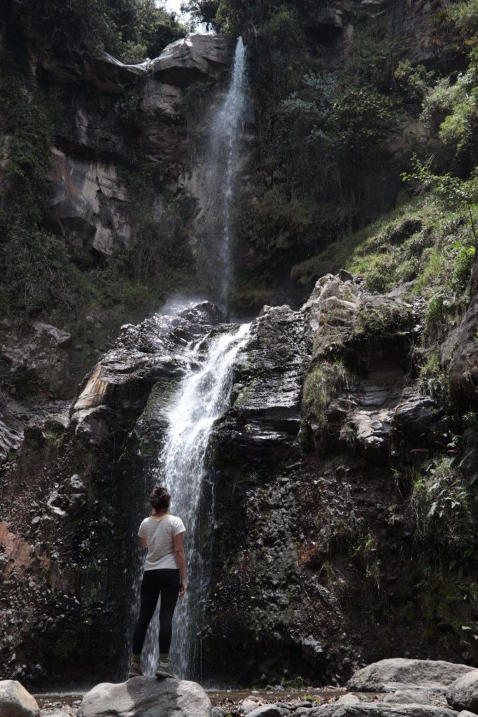 Vodopád Taxopamba neďaleko mestečka Otavalo v Ekvádore. 