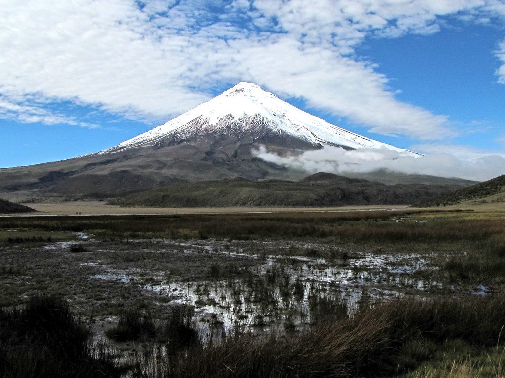 Vulkán Cotopaxi, Ekvádor.