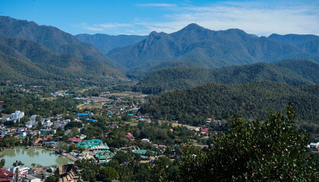 Mesto Mae Hong Son a jeho okolie.