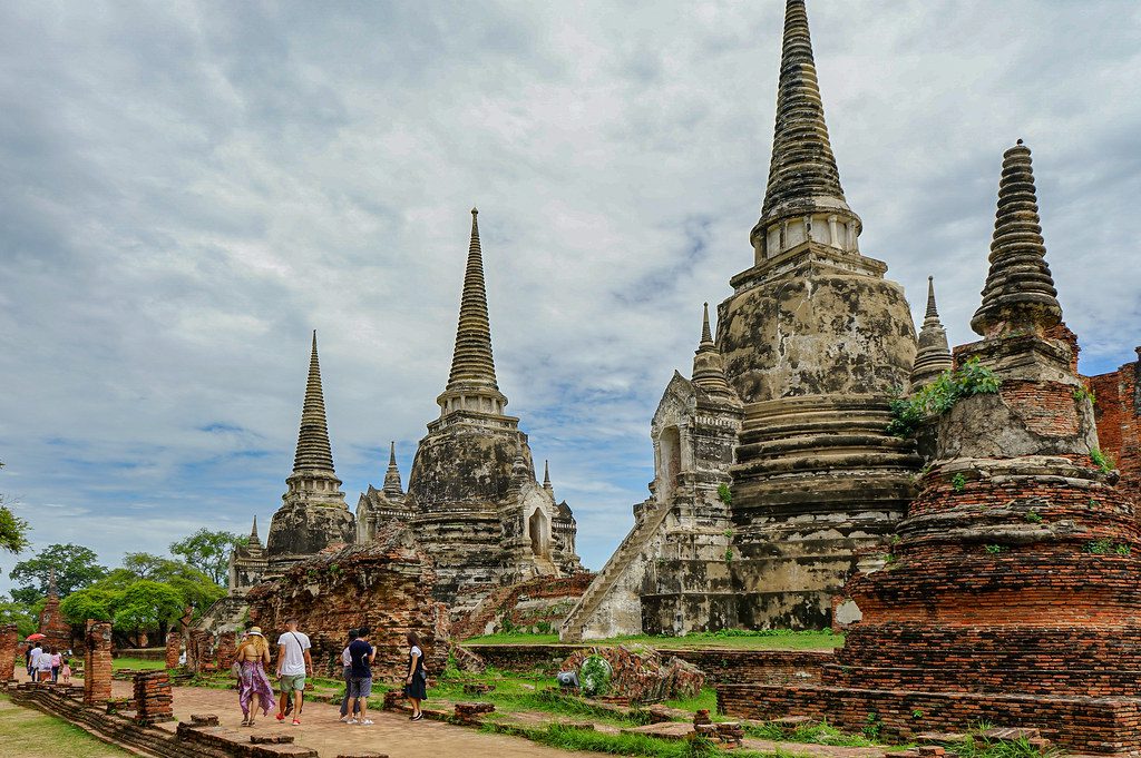 Historické ruiny Ayyutthaya neďaleko Bangkoku v Thajsku.