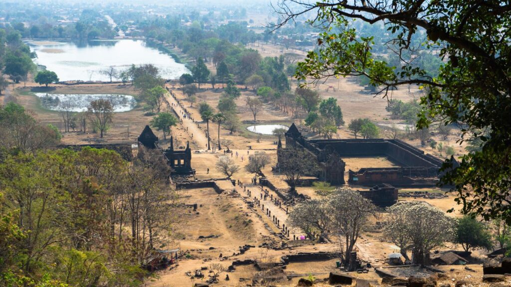 Khmérsky chrám Vat Phou, Laos. 
